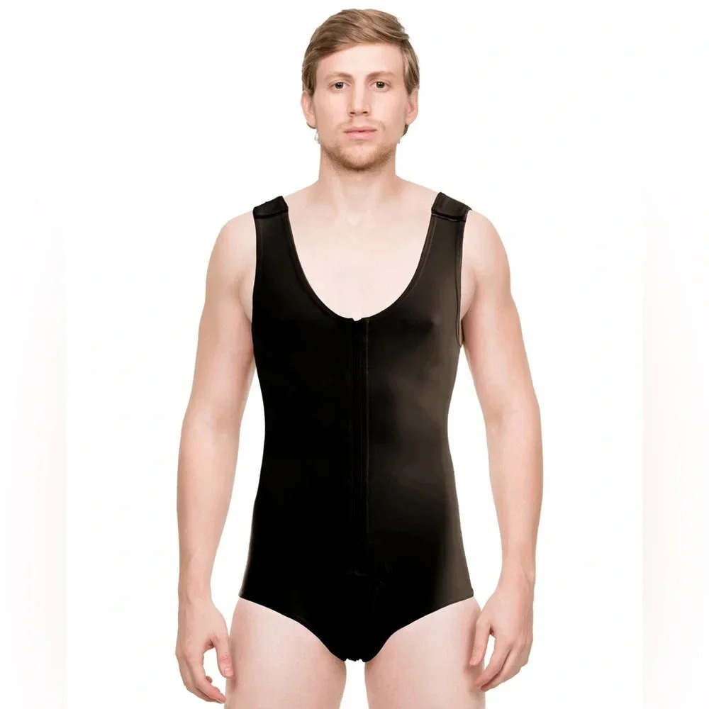 Isavella Male Comprexxwear Medical Grade Black Brief with Zipper Body Suit